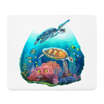 Oceanic Beauty: Underwater Scene with Colorful Ree - Mouse Pad (horizontal) - white - Front