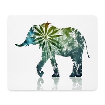 Artistic Intrigue: Cool Weed Elephant Abstract Pos - Mouse Pad (horizontal) - white - Front