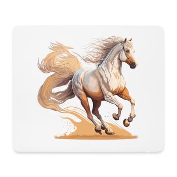 Spirit of Freedom : Œuvre d’art de cheval majestueux - Tapis de souris (format paysage) - blanc - Devant
