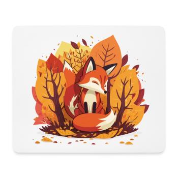 Fiery Escape: Mischievous Fox Darting Through a Fo - Mouse Pad (horizontal) - white - Front