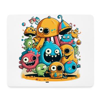 Whimsical Delights: A Group of Silly Monsters - Mouse Pad (horizontal) - white - Front