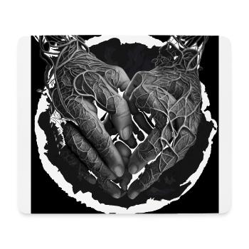 Hände der Einheit: Ineinander verschlungene Finger - Mousepad (Querformat) - Weiß - Vorne