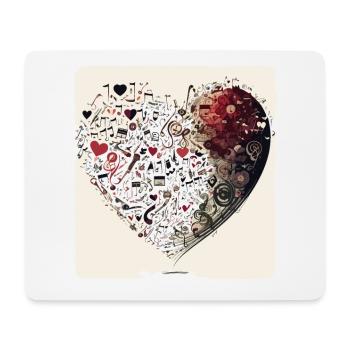 Melodies of Love: A Whimsical Cartoon Design - Mouse Pad (horizontal) - white - Front