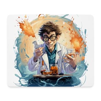 Der Koffein-Laboraffe - Mousepad (Querformat) - Weiß - Vorne