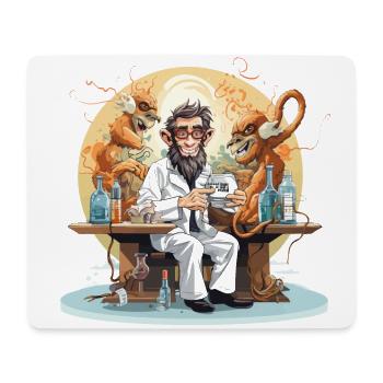 Der Koffein-Wissenschaftler - Mousepad (Querformat) - Weiß - Vorne