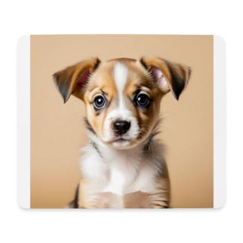 Puppy Dog in Brown / Beige - Mouse Pad (horizontal) - white - Front