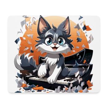 The Purrfect Pianist - Mouse Pad (horizontal) - white - Front
