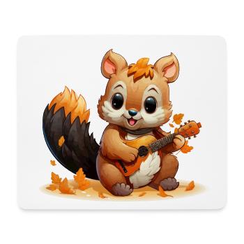 The Accordion-Squirreler - Mouse Pad (horizontal) - white - Front
