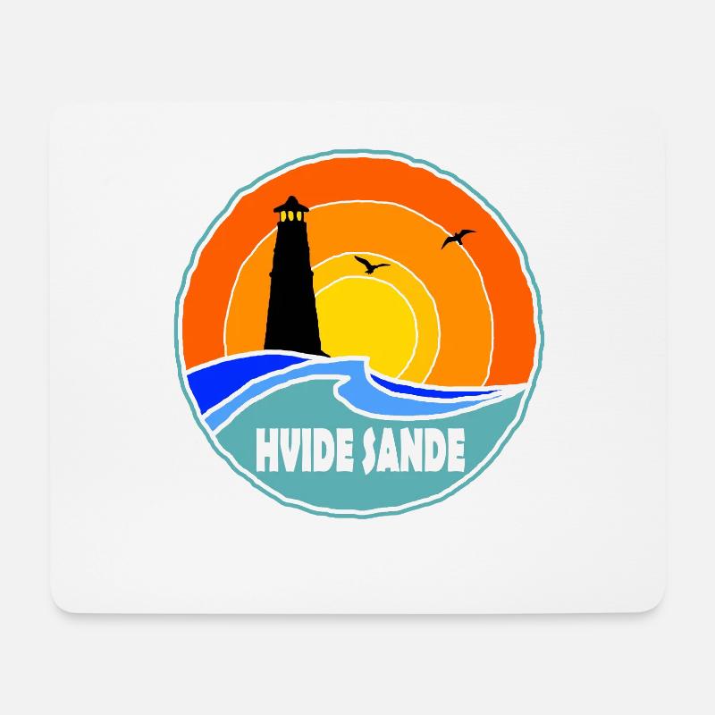 Hvide Sande Leuchtturm Dänemark - Mousepad (Querformat) - Weiß