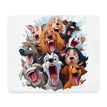Portrait de la Joyeuse Ménagerie - Tapis de souris (format paysage) - blanc - Devant