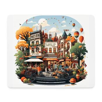 Marktstimmung - Mousepad (Querformat) - Weiß - Vorne