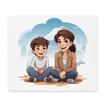 Herz zu Herz - Mousepad (Querformat) - Weiß - Vorne