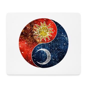 Cosmic Sun and Moon - Yin and Yang version - Mouse Pad (horizontal) - white - Front