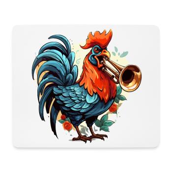Cock-a-Doodle Jazz - Mouse Pad (horizontal) - white - Front