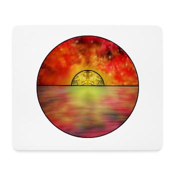 Kosmische Sonnenuntergangsszene - Mousepad (Querformat) - Weiß - Vorne