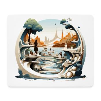 Skulptur: Kunstparadies im Freien für Enthusiasten - Mousepad (Querformat) - Weiß - Vorne