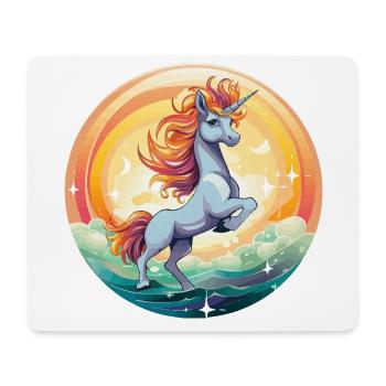 Regenbogen Einhorn Yoga - Mousepad (Querformat) - Weiß - Vorne