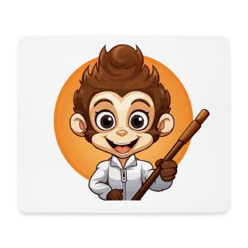 Monkey Selfie Stick - Mouse Pad (horizontal) - white - Front