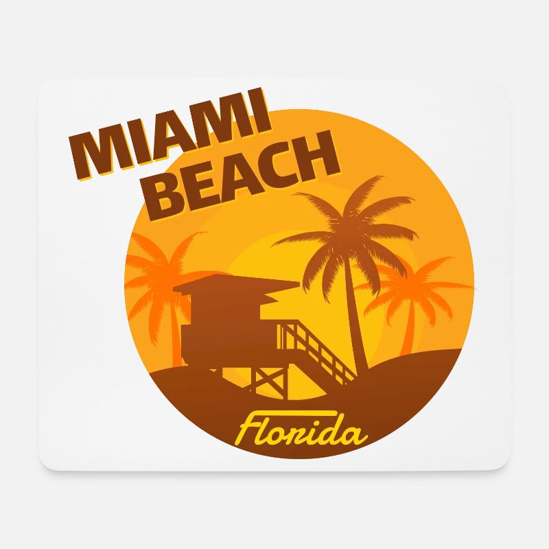 Miami Beach Florida - Mousepad (Querformat) - Weiß