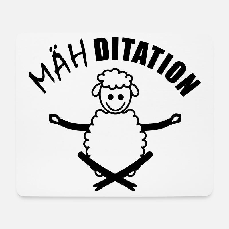 Meditation Mähditation Schaf meditiert - Mousepad (Querformat) - Weiß