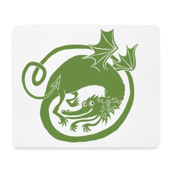 Drache (hellgrün) - Mousepad (Querformat) - Weiß - Vorne