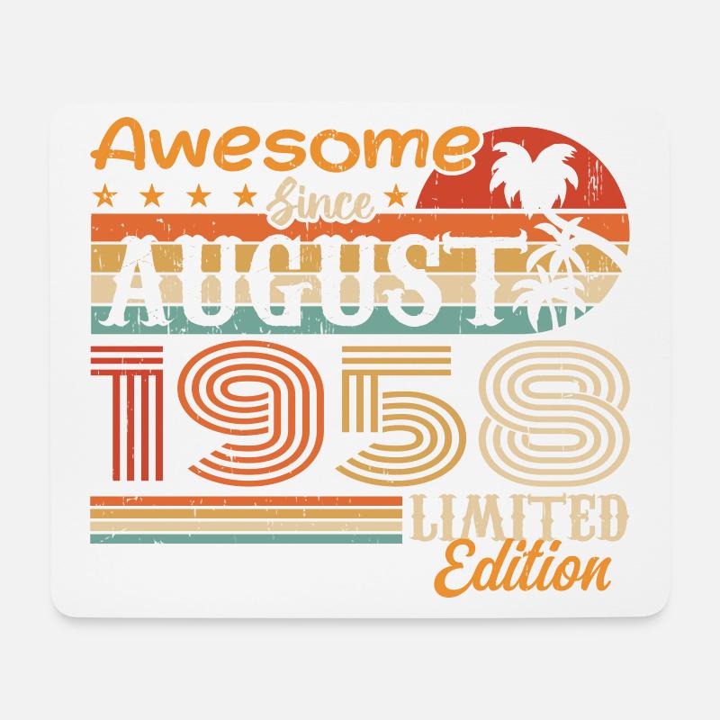 1958 August Geschenkidee August 1958 - Mousepad (Querformat) - Weiß