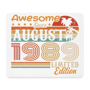 1989 August Geschenkidee August 1989 - Mousepad (Querformat) - Weiß - Vorne