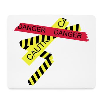 verschiedene Absperrbänder Gefahr und Vorsicht - Mousepad (Querformat) - Weiß - Vorne