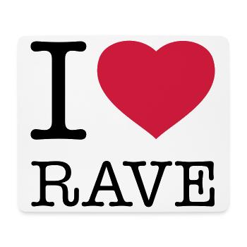 I LOVE RAVE - Mouse Pad (horizontal) - white - Front