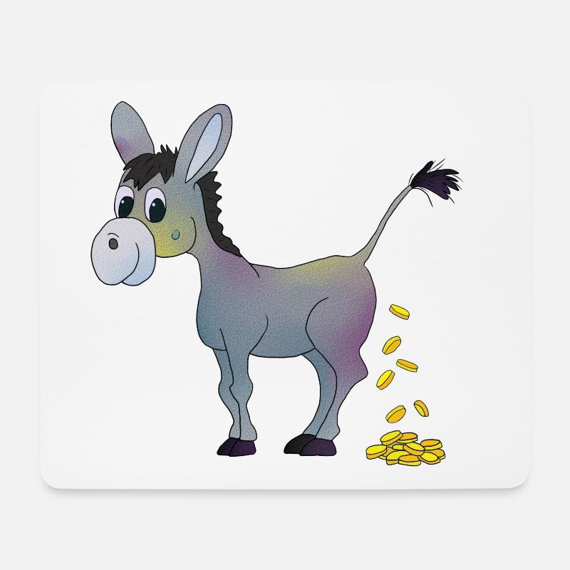 Goldesel - Mousepad (Querformat) - Weiß