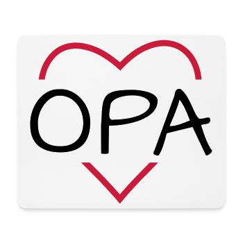Grandpa heart gift birthday christmas - Mouse Pad (horizontal) - white - Front