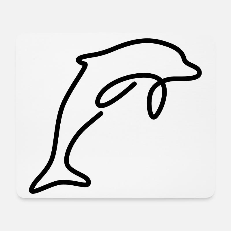 Delfin - Mousepad (Querformat) - Weiß