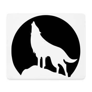 Wolf - Mond - Mousepad (Querformat) - Weiß - Vorne