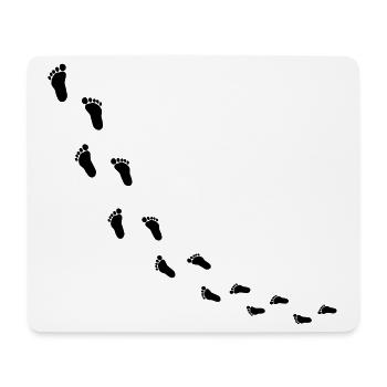 fussabdruecke_kommt - Mousepad (Querformat) - Weiß - Vorne