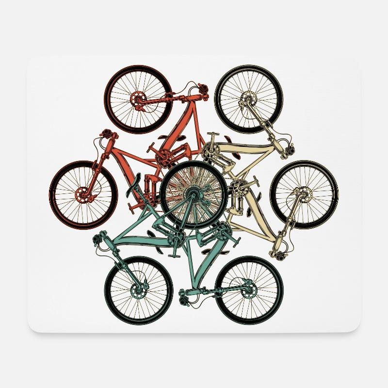 Bike Stack Collage - Mousepad (Querformat) - Weiß