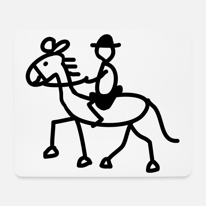 reiter reiten kind - Mousepad (Querformat) - Weiß