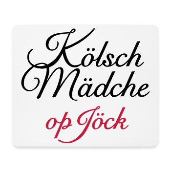 Kölsch Mädche op Jöck - Mädchen aus Köln unterwegs - Mousepad (Querformat) - Weiß - Vorne