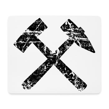 Schlägel und Eisen - Das Bergmannszeichen - Mousepad (Querformat) - Weiß - Vorne