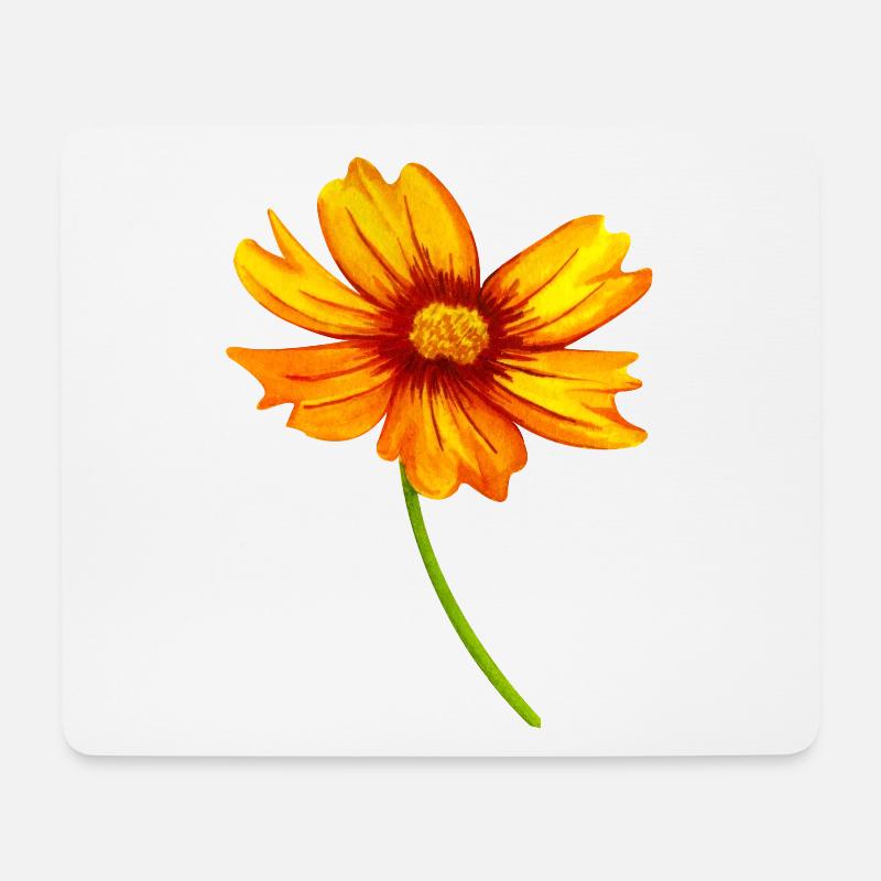 Blume - Mousepad (Querformat) - Weiß