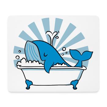 Baleine dans la baignoire – Funny Ocean Design - Tapis de souris (format paysage) - blanc - Devant