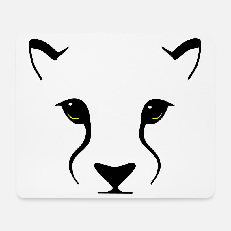 Raubkatzenblick – Eleganz mit Biss - Mousepad (Querformat) - Weiß