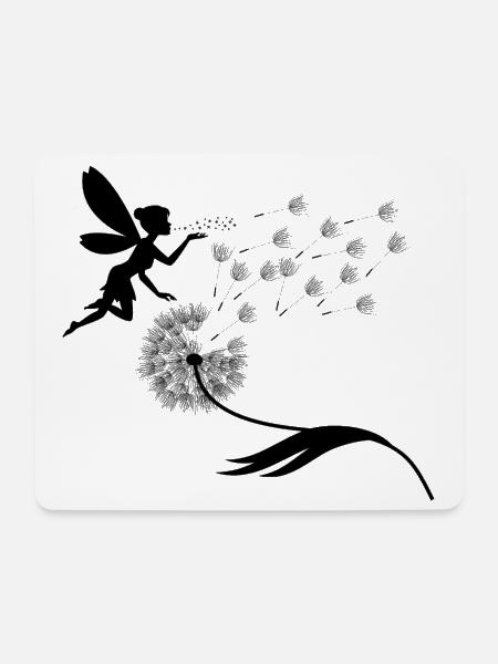 Schmetterlingdesign Pusteblumen Wiese Herzen Feen - Mousepad (Querformat) - Weiß