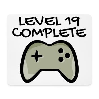 19 Birthday - Level 19 Complete - Gamer 19 years - Mouse Pad (horizontal) - white - Front