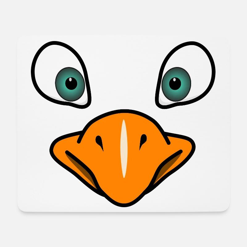 Visage d’oiseau - Tapis de souris (format paysage) - blanc