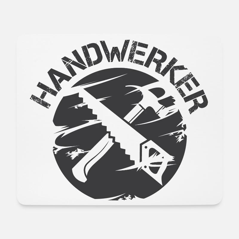 handwerker handwerk bau tischler schreiner symbol - Mousepad (Querformat) - Weiß