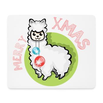 Joyeux Noël Alpaga symbole Nature Animaux Noël - Tapis de souris (format paysage) - blanc - Devant