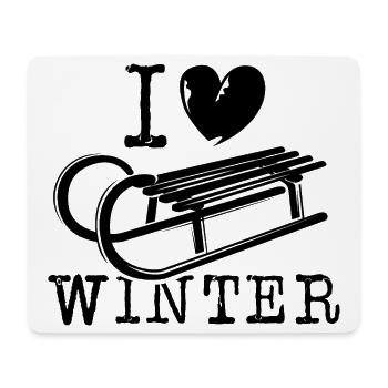 i love snow winter heart love illustration icon - Mouse Pad (horizontal) - white - Front