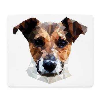Jack Russell Terrier Hund Polygon - Mousepad (Querformat) - Weiß - Vorne