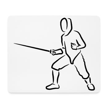 Funny fencer - Mouse Pad (horizontal) - white - Front