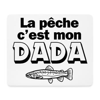 pêche, pêcheur, canne à pêche - Tapis de souris (format paysage) - blanc - Devant